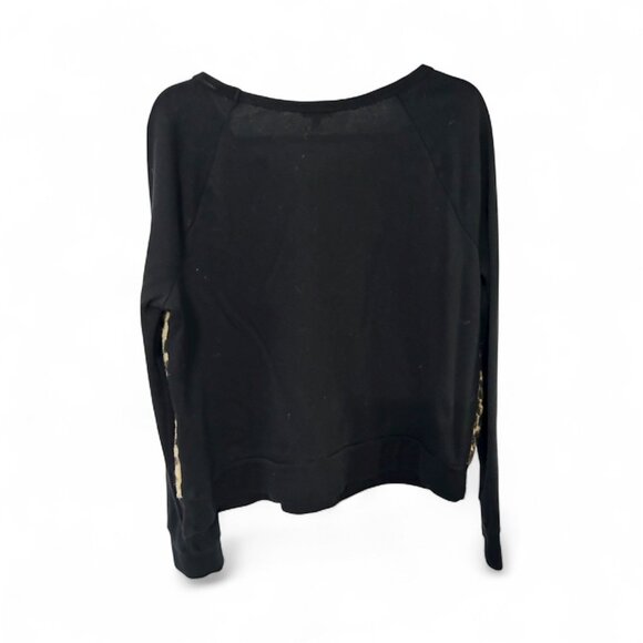 Express Long Sleeve Animal Print Pullover Sweater - Black - Size: Large - Picture 3 of 4